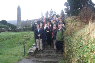 Group photo opportunity at Glendalough