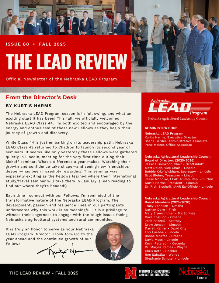Page one of the Fall 2025 LEAD Newsletter
