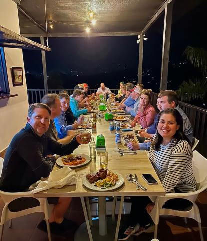 Fellowship: LEAD Class 40 enjoys dinner on their last evening at La Huertanear Calima, Colombia.