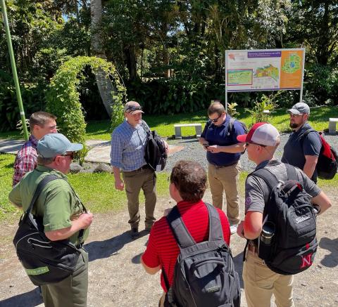 Dr. Hejny and fellows are greeted by another Nebraska traveler who’s group visited CATIE seeking to discover the rich and vibrant agricultural industry of Costa Rica!