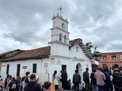 Once LEAD 40 fellows departed the Colombia airport, they went on a walking tour of the city. They started at a fountain called the Chorro de Quevedo which is said to have established the foundations of Bogota in 1538. To make the city official, an initial house and a chapel were built. The chapel in this photo was rebuilt in 1968 on the exact location and based on the original structure. 