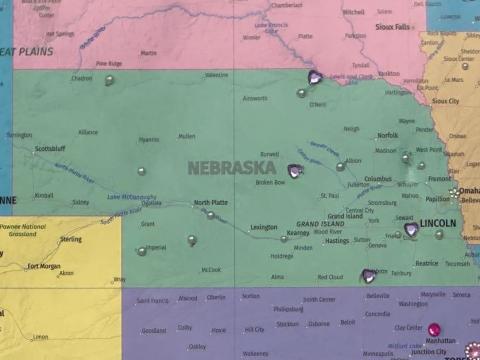 A map of nebraska.