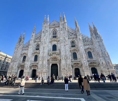 The gothic Duomo di Milano Cathedral.