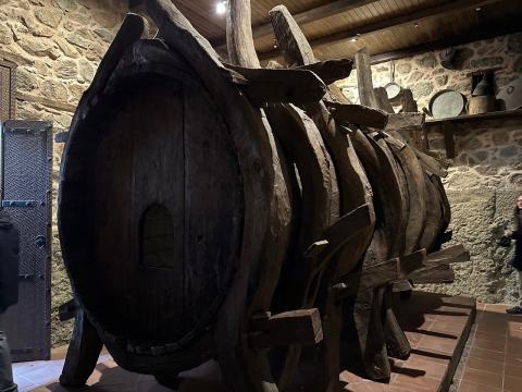 This fifteenth century barrel was used for storage purposes. Wine, water and various other things were stored here.