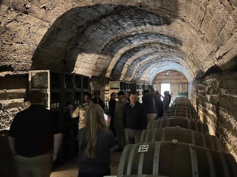 Inside another tunnel at Kazerma Cereni that is used from wine and raki storage. 