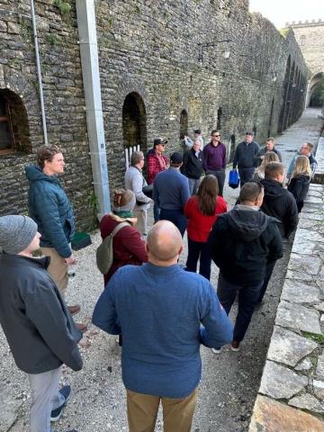 Genti leading the tour of the Cold War Tunnel Museum and the Castle. 